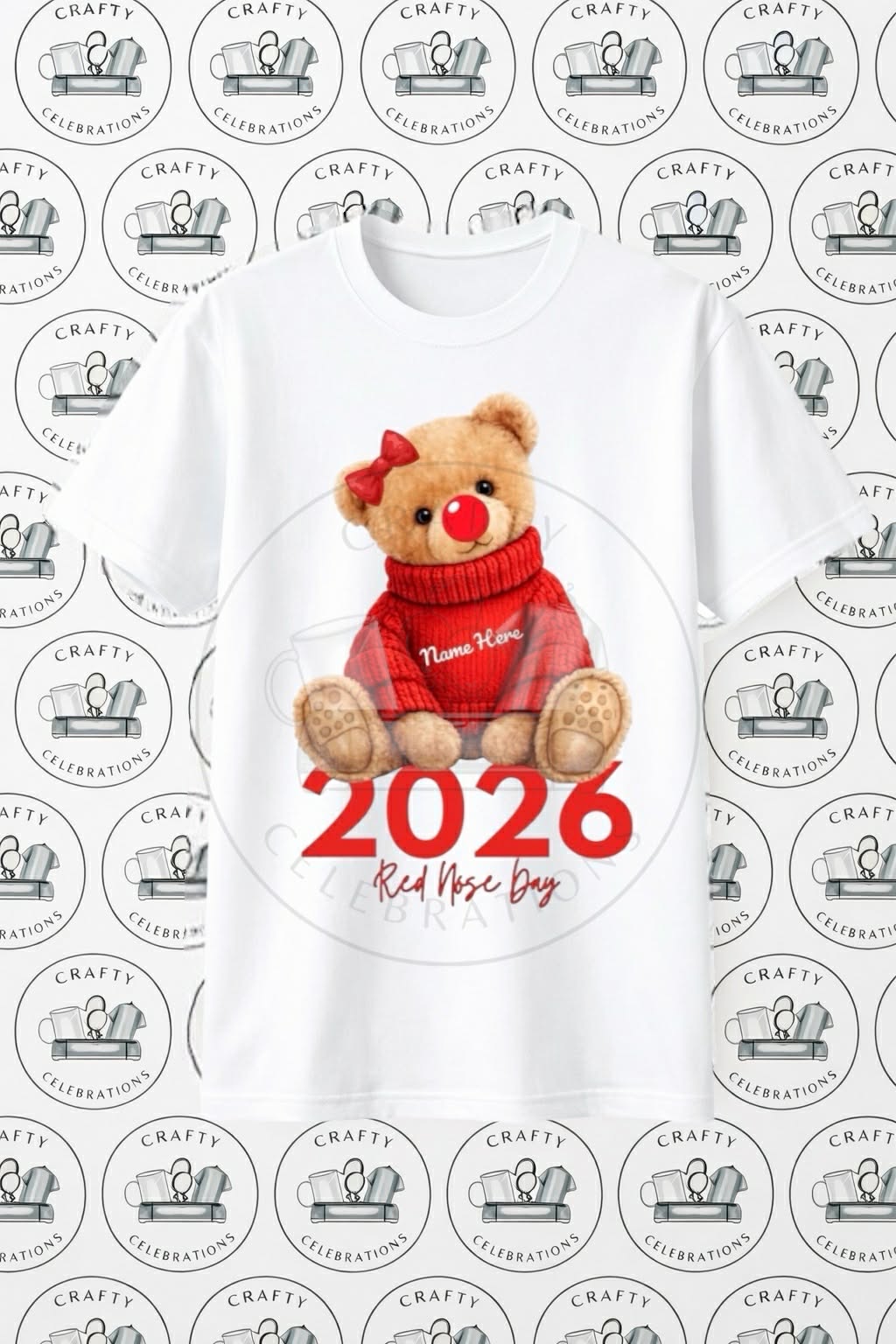 Bear with bow Red Nose Day T-Shirt