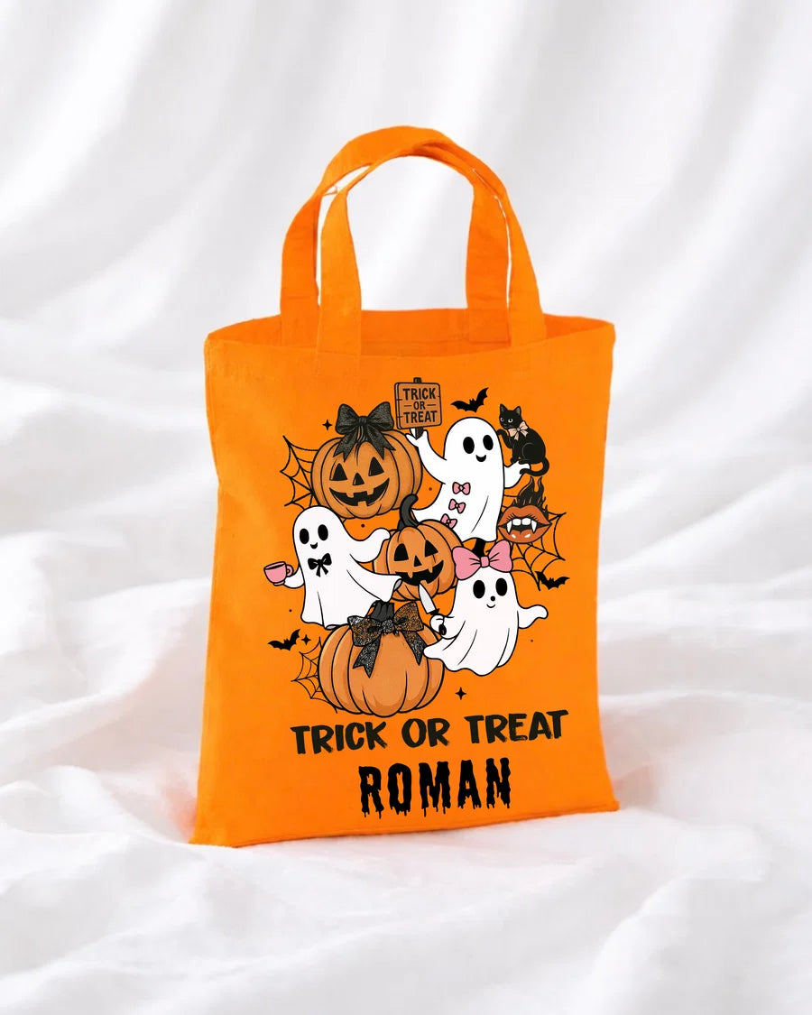 TRICK OR TREAT PUMPKINS & GHOST TOTE BAG