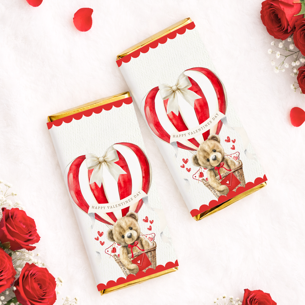 VALENTINES - PERSONALISED HOT AIR BALLOON GALAXY CHOCOLATE BAR