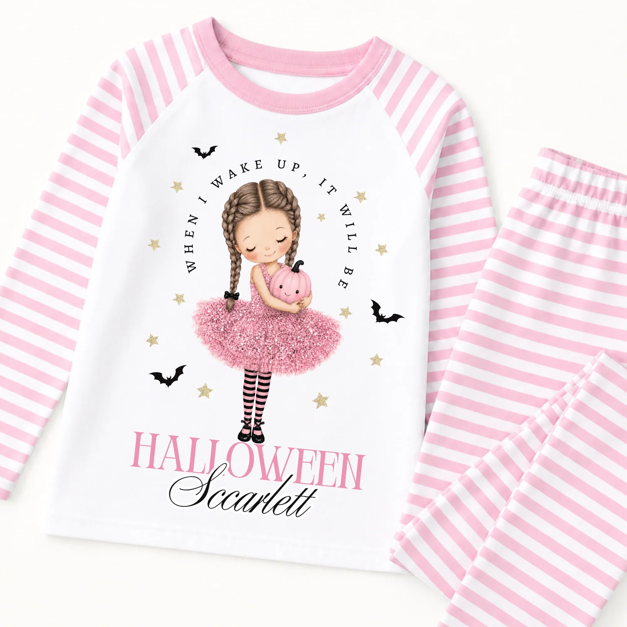 WHEN I WAKE UP - PINK TUTU GIRL PJS