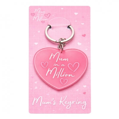 "Mum in a million" heart keyring