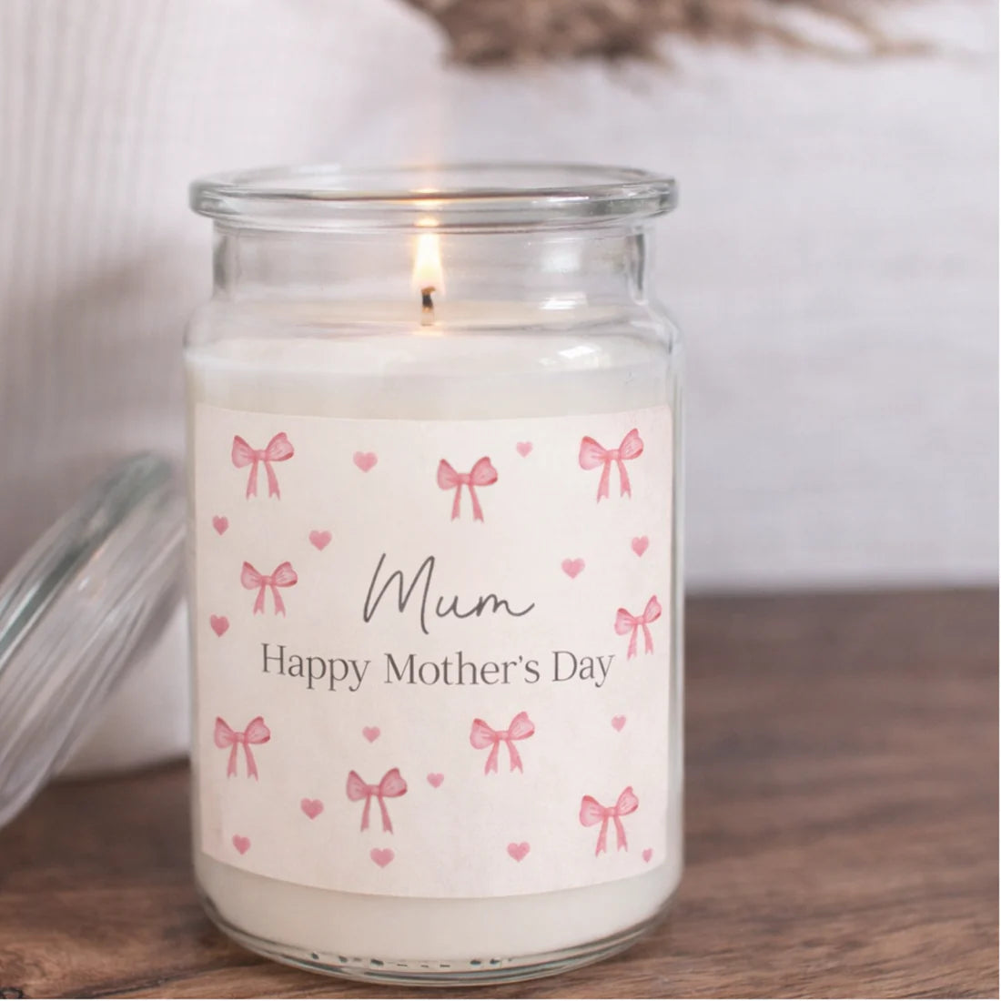 Mother's Day Bow Candle